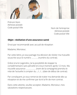 Lettre pour arrêter un contrat santé