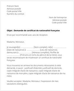 La demande de certificat de nationalité française