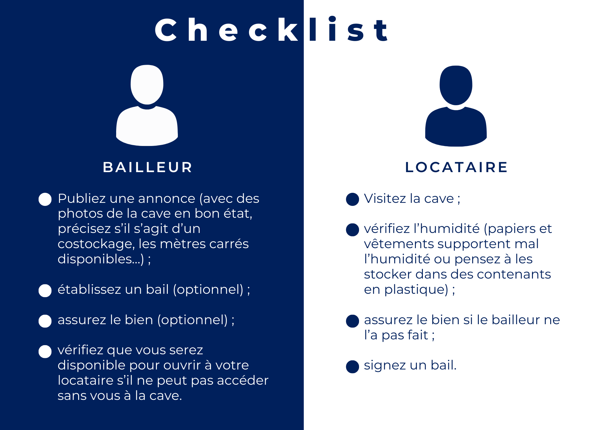 Conseils pour louer une cave Checklist de conseils pour louer une cave