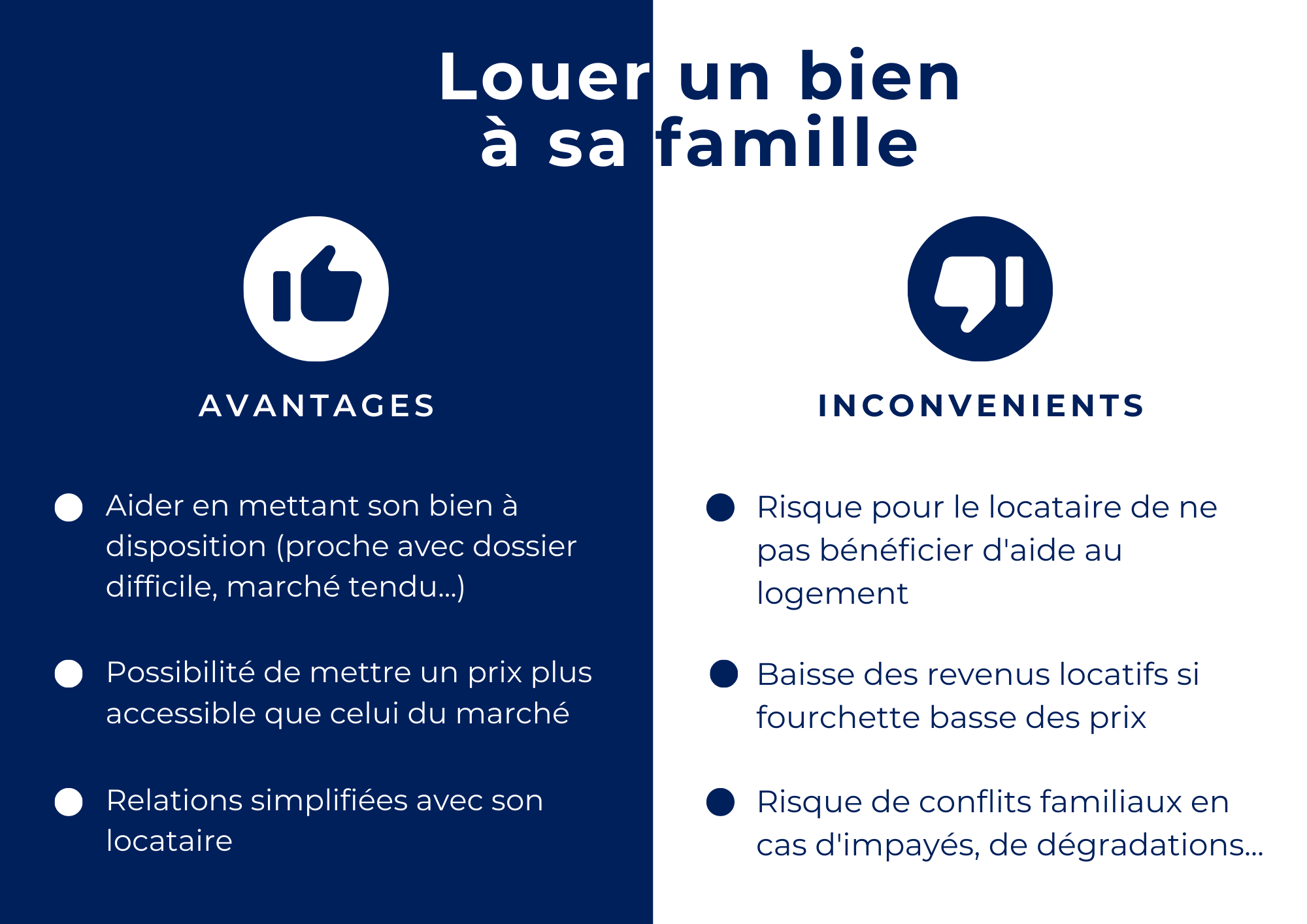 Avantages et inconvénients à louer un bien à sa famille Image permettant de voir les avantages et inconvénients à louer un bien à sa famille