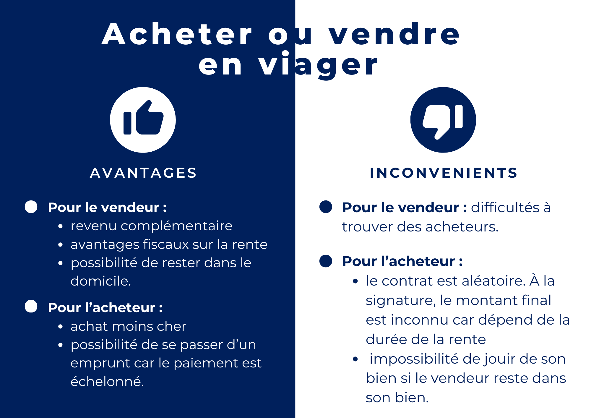 Avantages/inconvénients du viager Avantages et inconvénients du viager