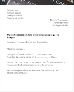 Contester la clôture d'un compte bancaire