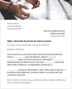 Lettre pour demander un permis de visite